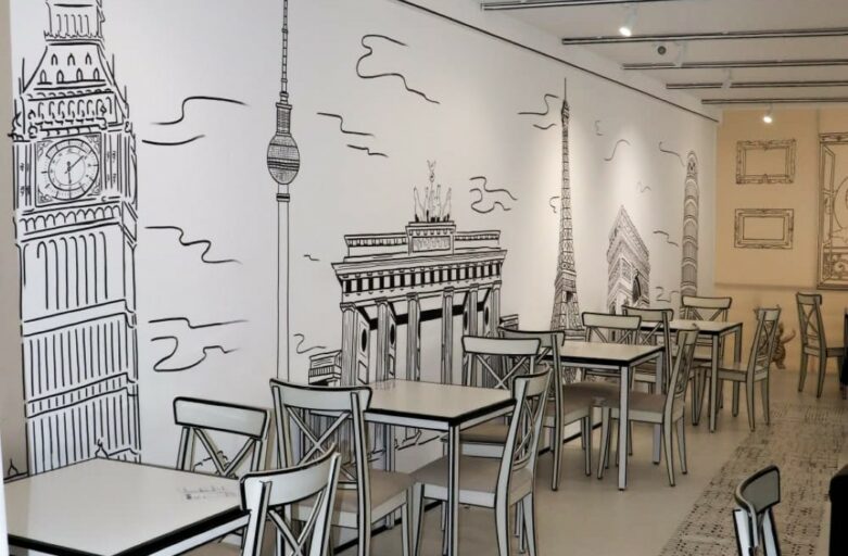 2D Café Stuttgart: Ein Café wie gezeichnet